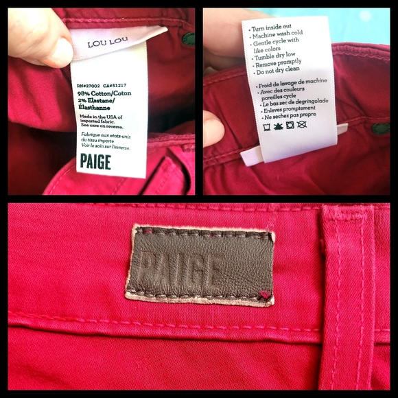 ❣️HOT HOT HOT Paige Lou Lou Red Jeans - Picture 3 of 7